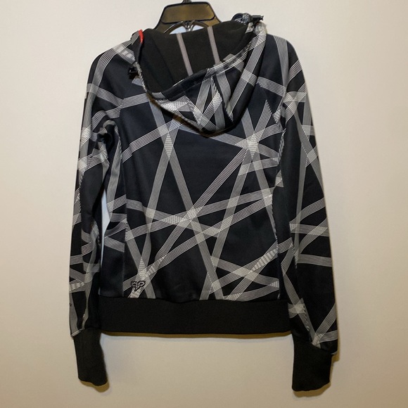 🌺The North Face APEX Running Jacket Hoodie Geometric Black White Women’s M - Picture 6 of 10